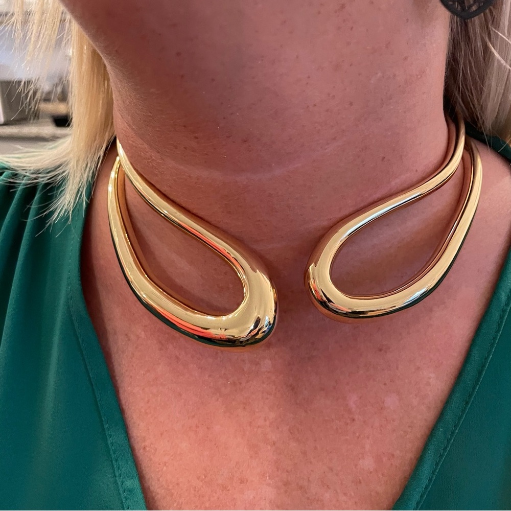 House of Harlow Gold Tone Collar Necklace NWT